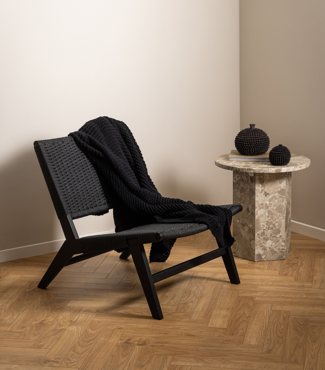 Fotoliu Carson, Actona, 64x79x72 cm, lemn de stejar, negru mat - view 11