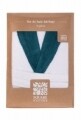 Set de baie barbatesc, 4 piese, 100% bumbac organic, White/Petrol