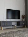 Comoda TV, Hanah Home, Dario Bohem, 150x40.6x29.6 cm, PAL , Antracit