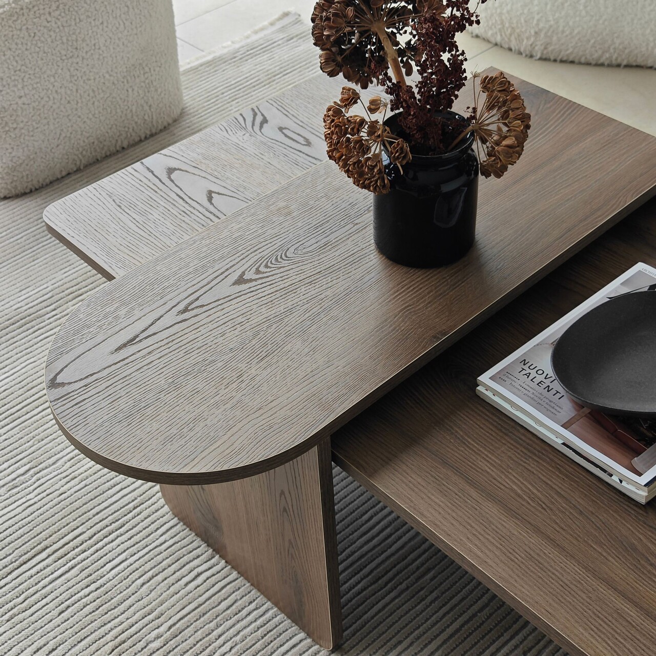 Set masute de cafea, Hanah Home, Paris, Bronz / Nuc - imagine 8