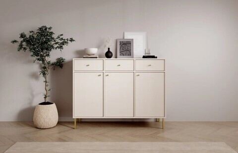 Comoda ADRK, Tili 3D 3S, 124.5x40.8x95 cm, PAL laminat, bej