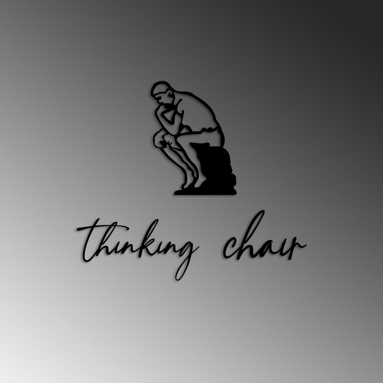 Decoratiune de perete, Thinking Chair, Dimensiune: 20 x 28 cm (1 bucată), Negru — imaginea 4