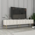 Comoda TV, Hommy Craft, Lyon 43, 180x43x35 cm, PAL, Crem / Aur