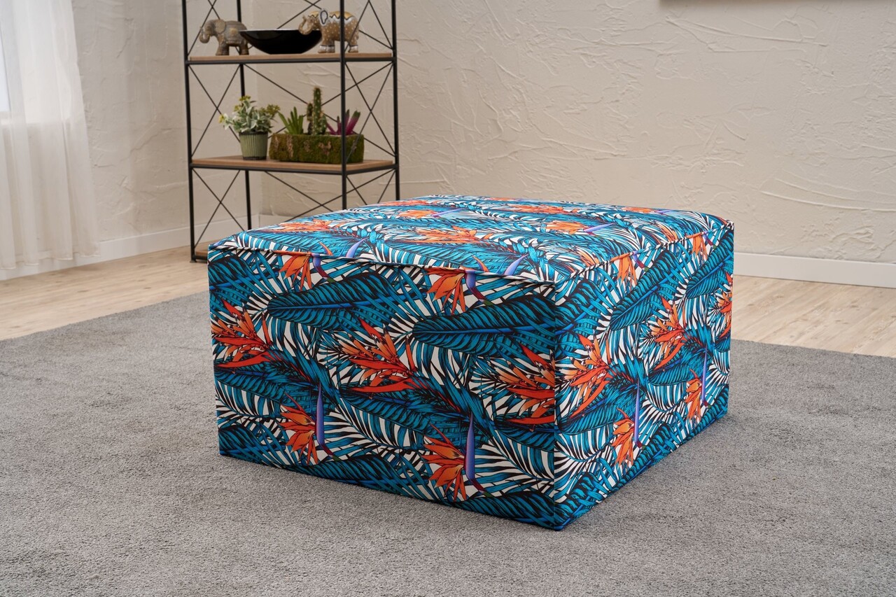 Taburet, Atelier del Sofa, 825BLC5193, Lemn, Albastru - view 2