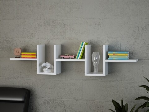 Raft pentru perete alonza, woody fashion, 130x19.5x20 cm, alb