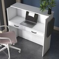 Masa de receptie, Rani, MA102, 110x110x40 cm, PAL, Alb / Antracit