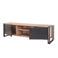 Comoda TV Cosmo Rex, Sapphire, 180x45x50 cm, natural/negru