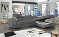 Coltar extensibil dreapta 4 locuri ELTAP, Armd-12, Armando, 289x203x85 cm, lemn/poliester, gri/verde