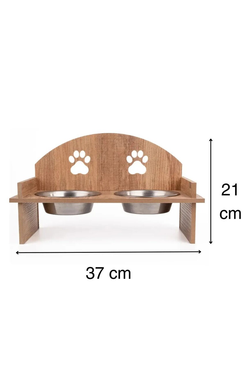 Bol pentru hrana animale de companie, Paws &amp; Whiskers, Apvm12, MDF , Multicolor - imagine 6