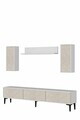 Comoda TV, Hanah Home, Didema 180, 180x40.5x30 cm, Alb / Travertin