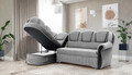 Coltar extensibil stanga 3 locuri ELTAP, L-005, Lord, 243x180x112 cm, lemn/poliester, gri deschis/negru
