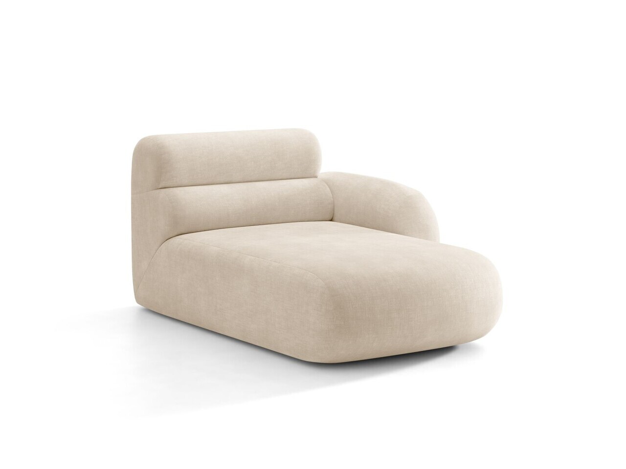 Sezlong living dreapta, Neo, Micadoni Home, 110x165x83 cm, tesatura Chenille, bej deschis — imaginea 6