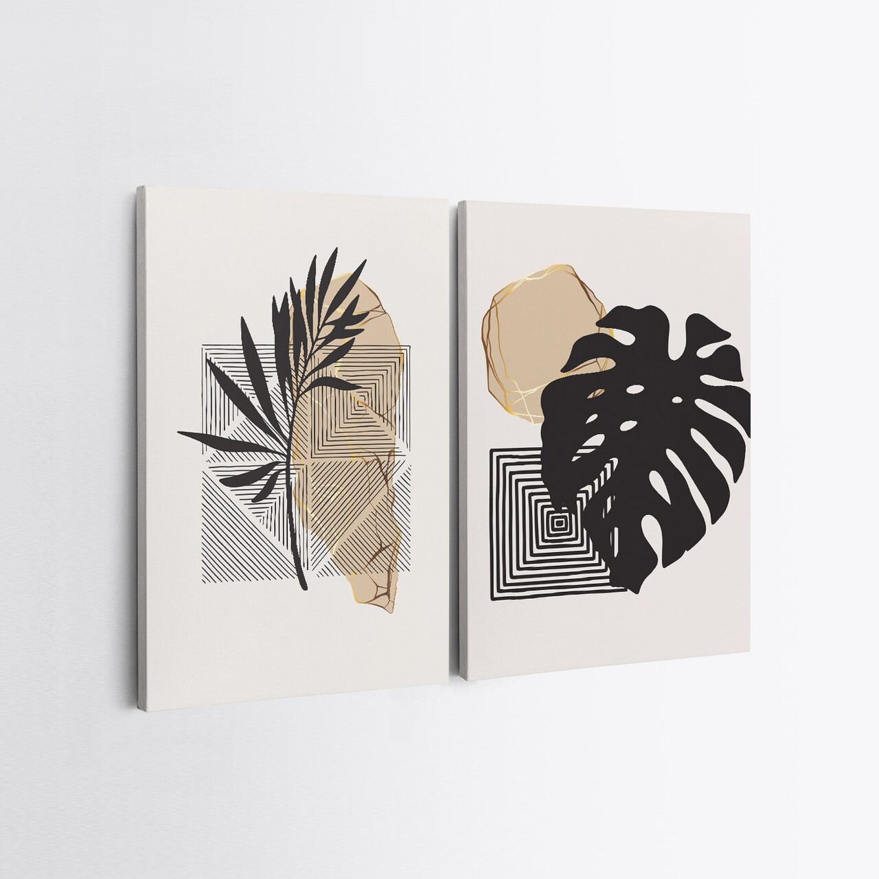 Set 2 tablouri decorative, 2KNV4261, Lemn, Multicolor - view 2