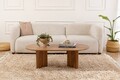 Masuta de cafea, Nordure, Oval, 120x60x40 cm, MDF , Maro
