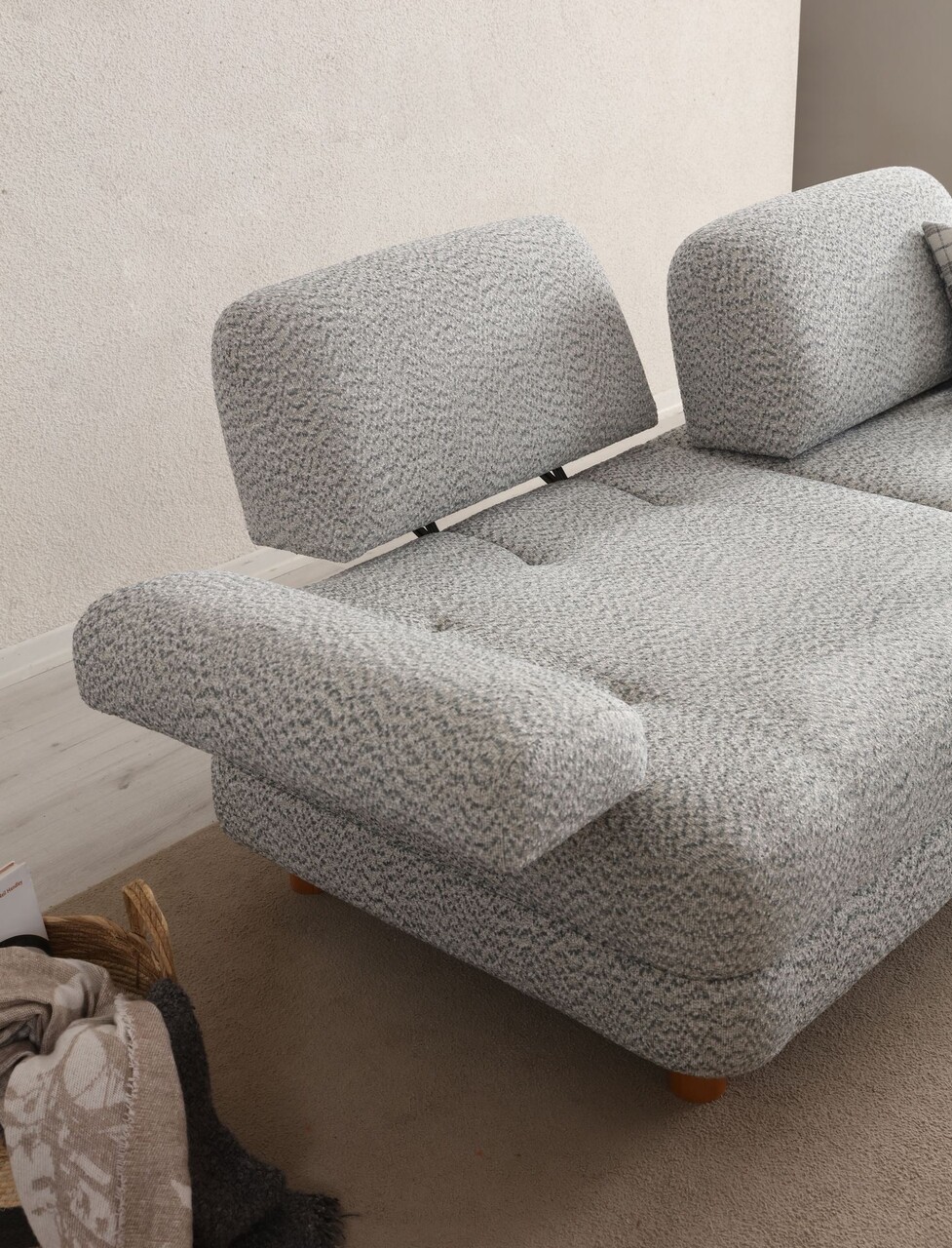 Canapea extensibila cu 3 locuri, Artie, 560ARE4168, Cadru: LEMN/PAL, Crem / Albastru - 1 | YEO