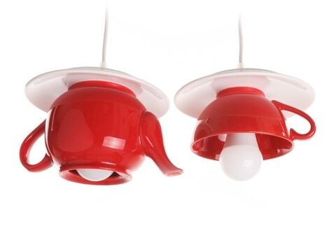 Lustra Tea time, Deco Republic, E27, 2x60W, ceramica, rosu