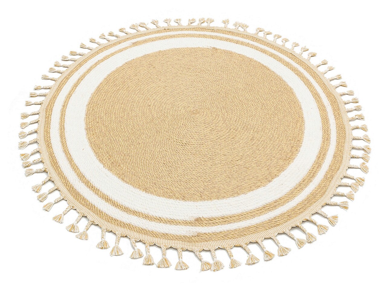 Covor, Ptn 06 Natural White , 120x120 cm, 100% POLIPROPILEN/IUTA/BUMBAC RECICLAT, Crem - 1 | YEO