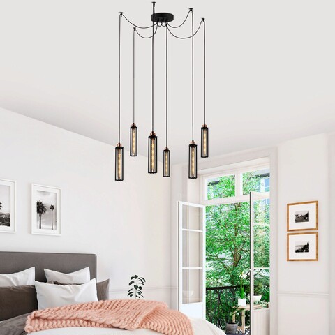 Lustra, Alby, 525NOR1458, Metal, Negru/Bronz