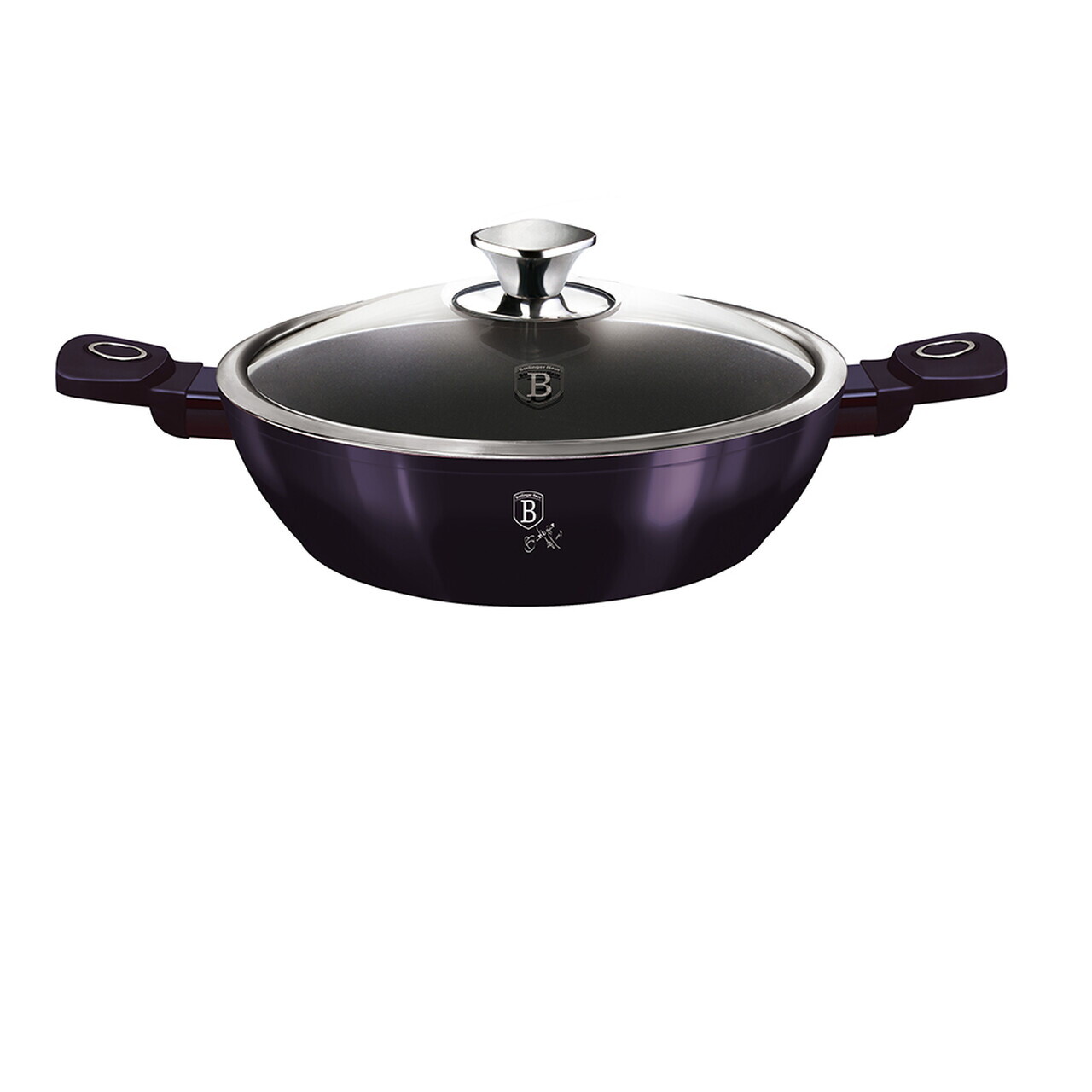 Oala cu capac Berlinger Haus, Purple Eclipse, 24 cm, 2.3 L, aluminiu forjat, mov - imagine 3