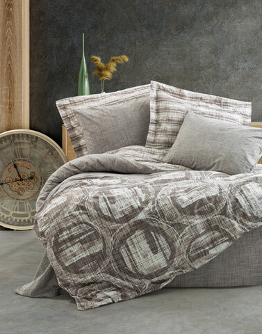 Lenjerie de pat dubla super king (fr), root - mink, cotton box, bumbac ranforce
