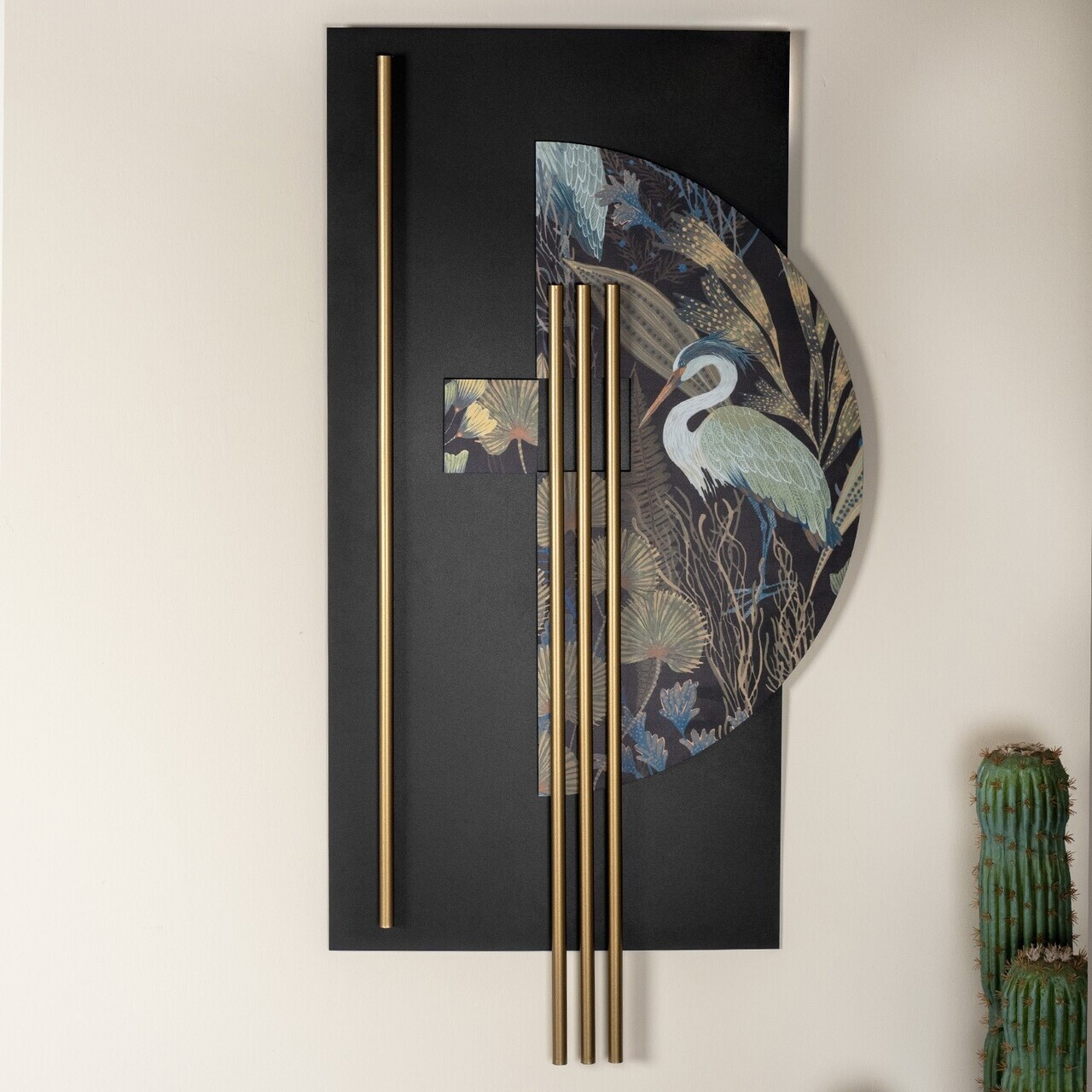 Decoratiune de perete, Grus, Dimensiuni: 55 x 106 cm, Multicolor — imaginea 4