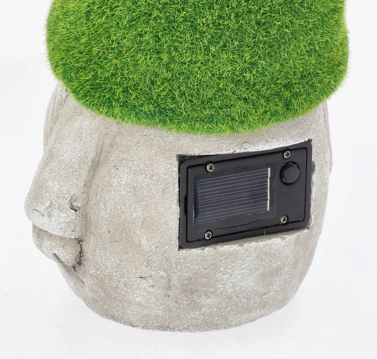 Decoratiune luminoasa de gradina cu incarcare solara LED Garden Gnome, Bizzotto, 17x14.5x36 cm, magneziu, verde