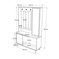 Cuier de perete, Locelso, On11-Su, 102.2x178.2x35.5 cm, PAL, Nuc / Stejar