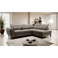 Coltar extensibil dreapta 4 locuri ELTAP, RT-18VER, Noble, 255x201x100 cm, lemn/poliester, bej inchis