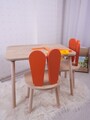 Set masa si scaun pentru copii, Bambini, Bunny Two Chair Set, Portocaliu/Maro