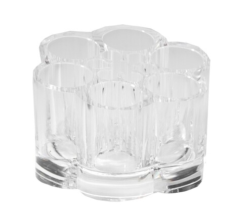 Organizator pentru cosmetice Flower, Compactor, 12 compartimente, transparent