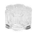 Organizator pentru cosmetice Flower, Compactor, 12 compartimente, transparent
