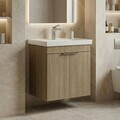 Dulap de baie cu chiuvetă, Hanah Home, Desna 50, Stejar Sonomo