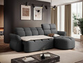 Coltar extensibil dreapta 3 locuri ELTAP, Beneth, 301x185x115 cm, lemn/poliester, gri inchis
