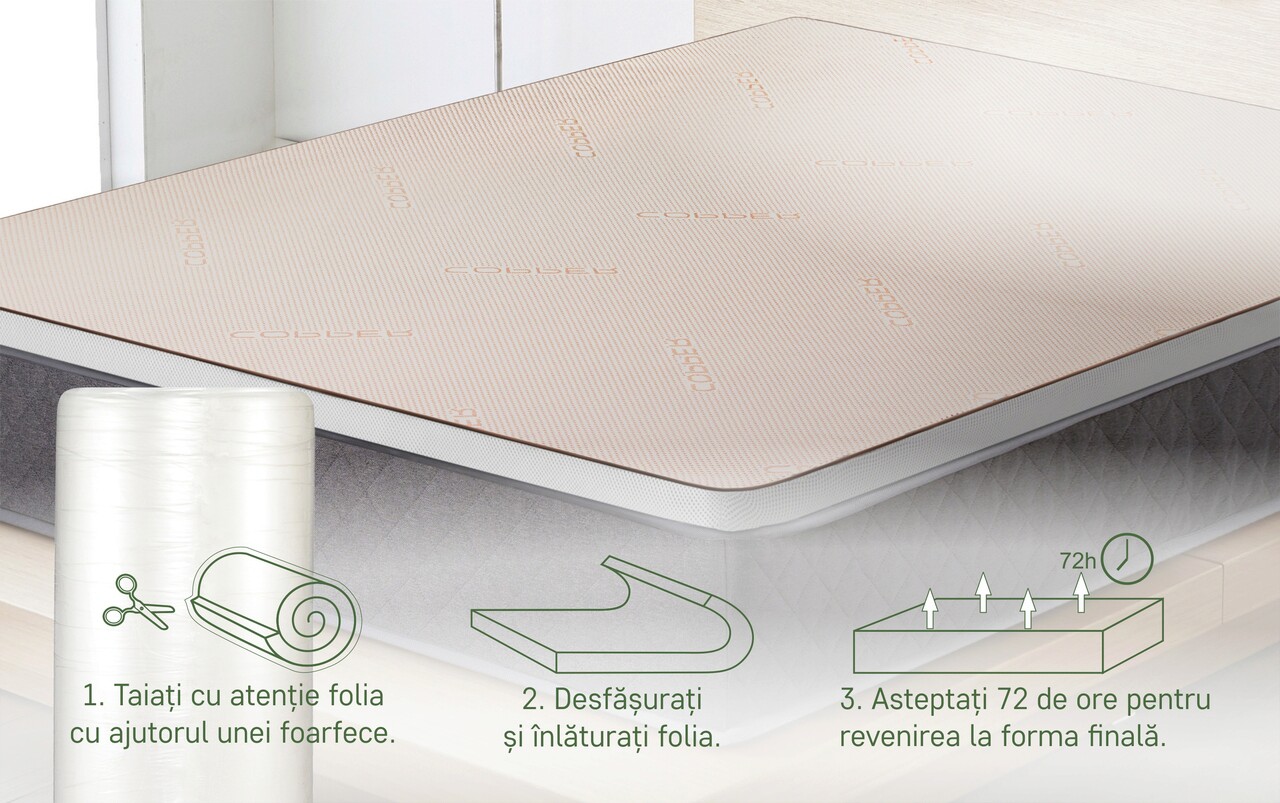 Topper saltea Copper Dual Confort Memory 7 zone, 160x200 cm