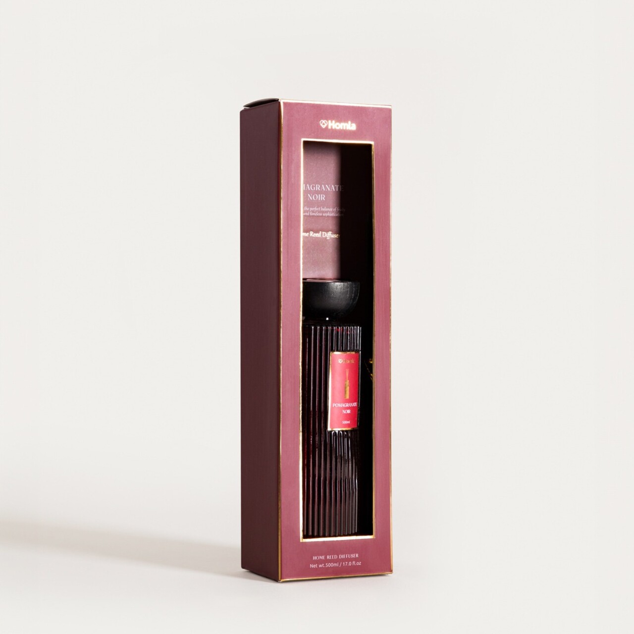 Difuzor de parfum cu betisoare Desire, Homla, 500 ml, sticla, rosu - 2 | YEO