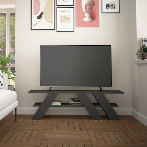 Comoda tv, decortie, fella, 140x40x34 cm, antracit
