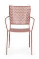 Scaun de gradina Lizette, Bizzotto, 54 x 55 x 89 cm, otel tratat pentru exterior, roz pal
