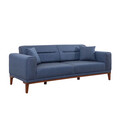 Canapea extensibila cu 3 locuri, Unique Design, 867UNQ1367, Lemn de carpen, Albastru inchis