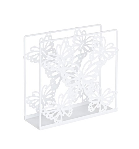 Suport pentru servetele, butterfly white, bizzotto, 14x5x14 cm, metal