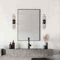 Aplica de perete, Mahoni - 13207, Fulgor, 12 x 20 x 51 cm, 2 x E27, 40W, negru