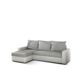 Coltar extensibil reversibil 3 locuri ELTAP, Livio, 237x150x72 cm, lemn/poliester, gri deschis/alb