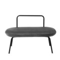 Bancheta Ina, Homla, 95x45x61 cm, catifea, gri inchis