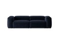 Canapea 3 locuri, Bergamo, Cosmopolitan Design, 264x108x70 cm, catifea chenille raiata, albastru navy
