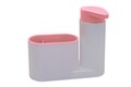 Organizator pentru chiuveta 2in1 Bedora, plastic, alb/roz