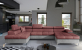 Coltar extensibil stanga 5 locuri ELTAP, Edr-12, Eduardo, 337x205x88 cm, lemn/poliester, roz inchis/gri