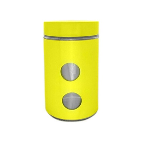 Recipient cu capac Muhler, MR-1406, sticla/inox, 1050 ml, galben