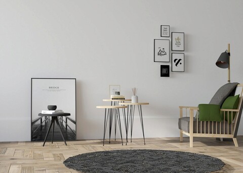 Masuta, asse home, lucky, 38x47 cm, stejar / negru
