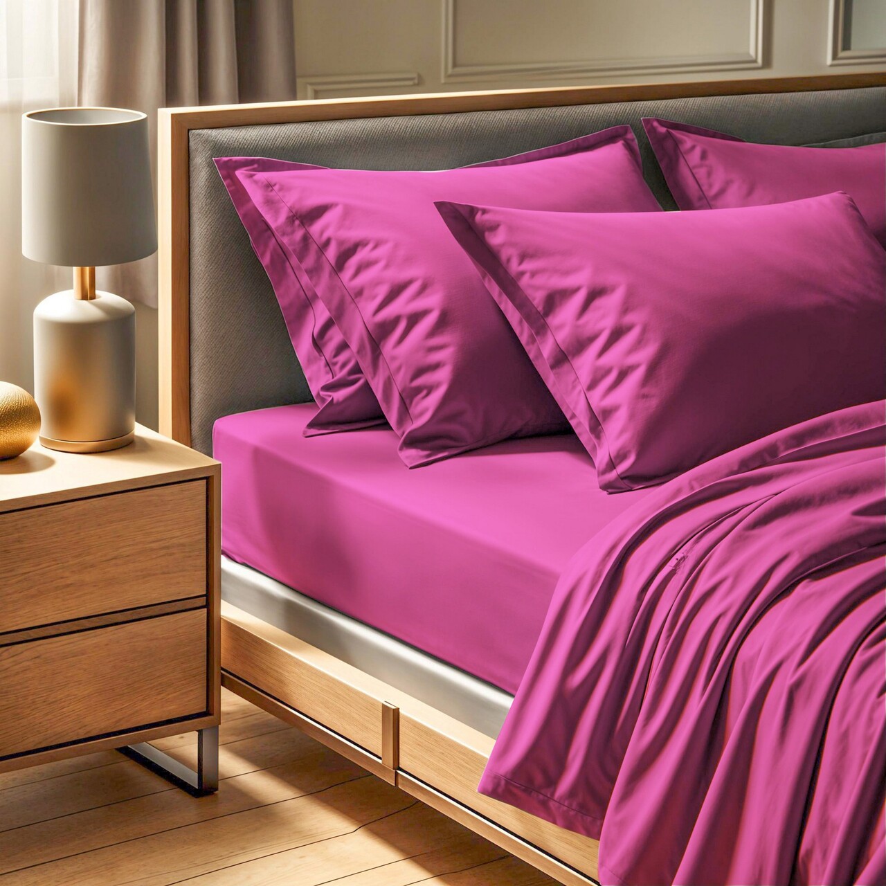 Cearceaf de pat Ranforce Single, L'essentiel Maison, Tonne Rosse, Roz prafuit