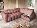 Coltar extensibil dreapta 4 locuri ELTAP, RT-24PAO, Falconn, 258x208x107 cm, lemn/poliester, roz inchis