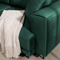 Coltar extensibil stanga 4 locuri ELTAP, LT-35NU, Dalia, 289x190x95 cm, lemn/poliester, verde inchis